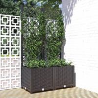 Plantenbak met trellis zwart 80x40x136 cm PP