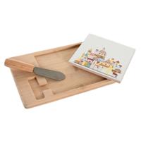 Set voor voorgerechtjes DKD Home Decor 21,5 x 11,8 x 1,5 cm Natuurlijk Rood Multicolour Keramiek Huis Cottage