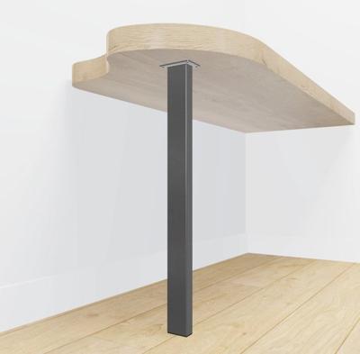 Tafelpoot RVS rechthoekig 80x40 mm - per meter