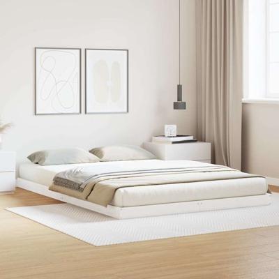 Bedframe Wit 160 x 210 cm Massief grenenhout