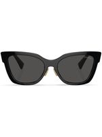 Miu Miu Eyewear logo-lettering butterfly sunglasses - Noir