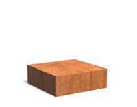 Cortenstaal sokkel 120x120x40cm.