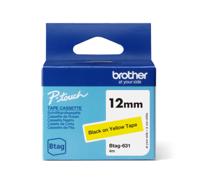 Labeltape brother ptouch btag631 12mm geel | 24 stuks