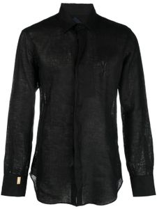 Billionaire chemise Silver Cut en lin - Noir