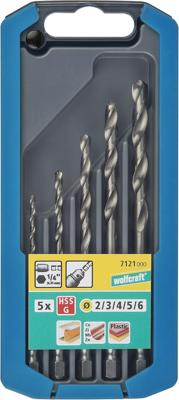 Wolfcraft Metaalboorset | HSS geslepen | Zeskantschacht | Ø2-6mm | 5-delig | 1 set - 7121000