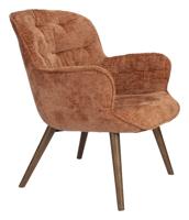 Dutchbone Fauteuil 'Lenn' Velvet, kleur Terra