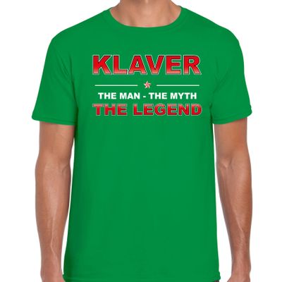 Klaver naam t-shirt the man / the myth / the legend groen voor heren Klaver naam t-shirt the man / the myth / the legend groen voor heren