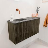 Toiletmeubel Mondiaz Joya Dlux | 81.6 cm | Meubelkleur Shadow | Faye wastafel Sombra Wasbak Links | Zonder kraangat(en)