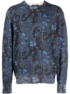 ETRO pull en laine à imprimé cachemire - Gris