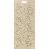 Stickers, bladeren, vel 10x23 cm, goud, 1 vel