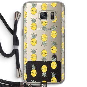 Ananas: Samsung Galaxy S7 Transparant Hoesje met koord