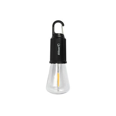 Campinglamp - zwart - kunststof - 5.4 x 17.5 cm - lantaarn - oplaadbaar met karabijnhaak