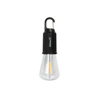 Campinglamp - zwart - kunststof - 5.4 x 17.5 cm - lantaarn - oplaadbaar met karabijnhaak Campinglamp - zwart - kunststof - 5.4 x 17.5 cm - lantaarn - oplaadbaar met karabijnhaak