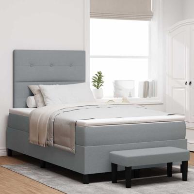 Boxspring bed met matras Lichtgrijs 120 x 200 cm Stof