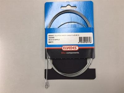 Elvedes koppeling binnenkabel 2000mm 1×19 draads verzinkt ø1,5mm met v-nippel (op kaart)
