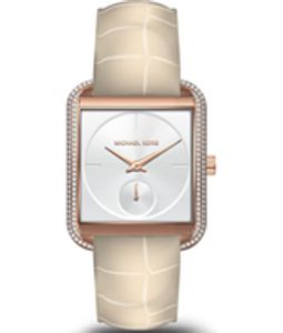 Horlogeband Michael Kors MK2610 Leder Beige 20mm