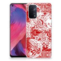 Silicone Back Case OPPO A93 5G Angel Skull Rood Silicone Back Case OPPO A93 5G Angel Skull Rood