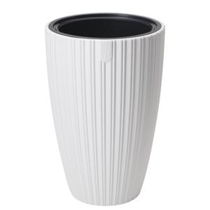 Form Plastic Plantenpot/bloempot Mika - kunststof - wit - D40 x H58 cm - met binnenpot