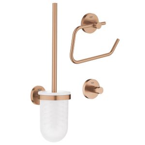 GROHE Essentials Toilet accessoireset 3-delig met toiletborstelhouder, handdoekhaak en toiletrolhouder zonder klep brushed warm sunset sw99003/sw99027/sw99043/