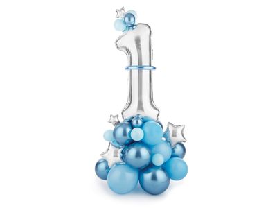Ballonboeket Set Cijfer 1 Blauw