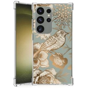 Case voor Samsung Galaxy S24 Ultra Vintage Bird Flowers