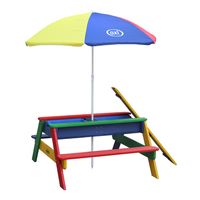 AXI Nick Picknicktafel / Zandtafel / Watertafel voor kinderen in regenboog kleuren met parasol Multifunctionele - thumbnail