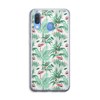 Flamingo bladeren: Samsung Galaxy A40 Transparant Hoesje
