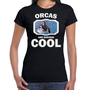 T-shirt orcas are serious cool zwart dames - orka walvissen/ grote orka shirt