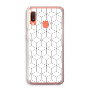 Zwart-witte kubussen: Samsung Galaxy A20e Transparant Hoesje