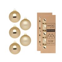 Kerstballen - 40x stuks - brokaat goud - glas - 6 cm