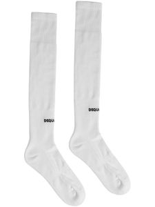 DSQUARED2 chaussettes à logo en intarsia - Blanc