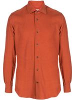 Mazzarelli chemise en coton à col italien - Orange