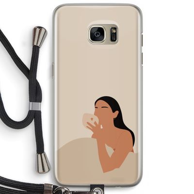 Fresh coffee: Samsung Galaxy S7 Edge Transparant Hoesje met koord