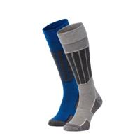 Skisok Junior 2-Pack | Lichtgrijs & Blauw | 31/34