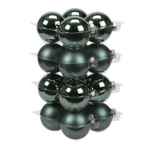 16x Emerald groene glazen kerstballen 8 cm mat/glans