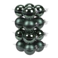 16x Emerald groene glazen kerstballen 8 cm mat/glans