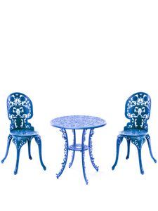 Seletti table et chaises de jardin Industry Collection en aluminium - Bleu