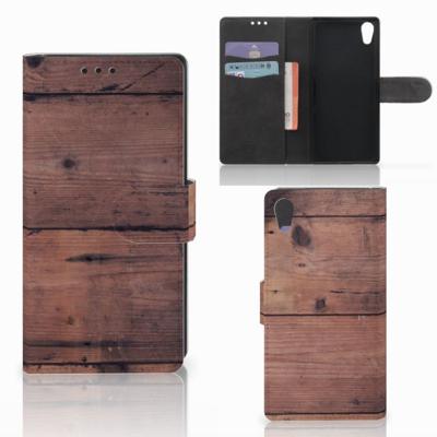 Sony Xperia XA1 | Book Style Case | Old Wood