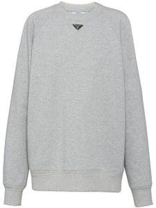 Prada sweat à logo triangulaire - Gris