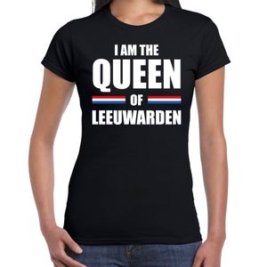 I am the Queen of Leeuwarden Koningsdag t-shirt zwart voor dames M  -