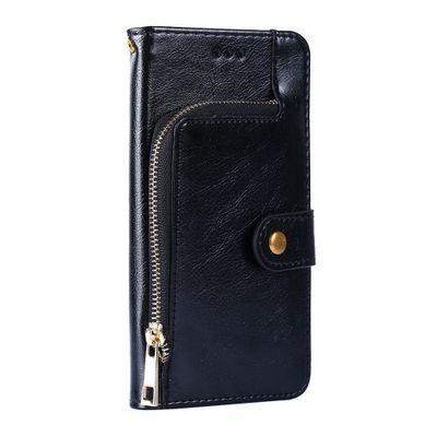OnePlus 9 Pro hoesje - Bookcase - Koord - Pasjeshouder - Portemonnee - Rits - Kunstleer - Zwart
