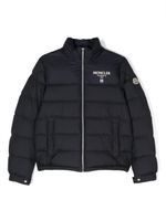 Moncler Enfant doudoune à patch logo - Bleu - thumbnail