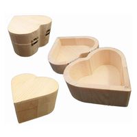 Playwood Houten kistje hartvorm, 10cm