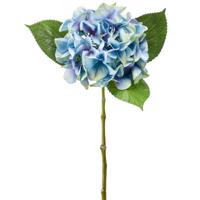 Kunstbloem Hortensia tak - Challenge - 47 cm - blauw - kunst zijdebloem - Hydrangea   -