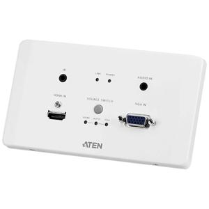 ATEN HDMI & VGA HDBaseT-zender met EU wandplaat/PoH (4K op 100 m) (HDBaseT klasse A)