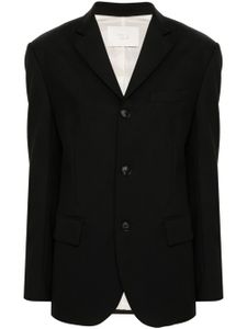 Tela blazer à simple boutonnage - Noir