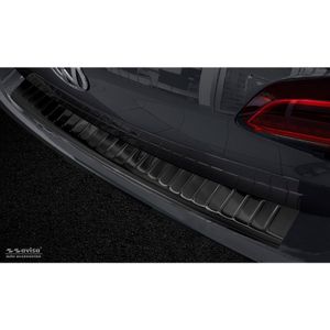 Zwart RVS Bumper beschermer passend voor Volkswagen Golf VII Variant 2012-2017 'Ribs' AV245217