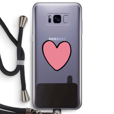 Hartje: Samsung Galaxy S8 Plus Transparant Hoesje met koord