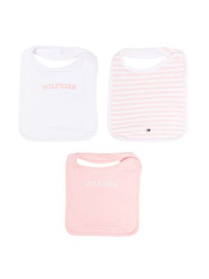 Tommy Hilfiger Junior lot de trois bavoirs à logo imprimé - Rose