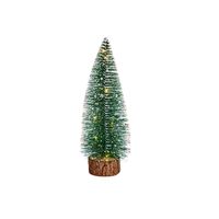 Krist+ Mini decoratie kerstboompje - met licht - H25 cm - groen - kunststof   -